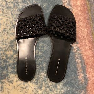 Zara woman chic woven black sandals